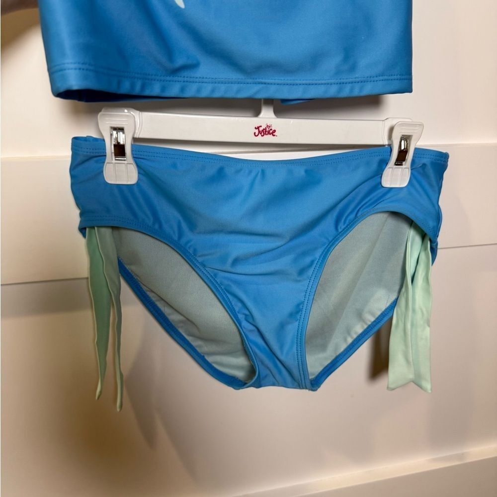 Blue 'Mermazing' Mermaid 2 piece Swimsuit Set size 14 - Picture 5 of 10